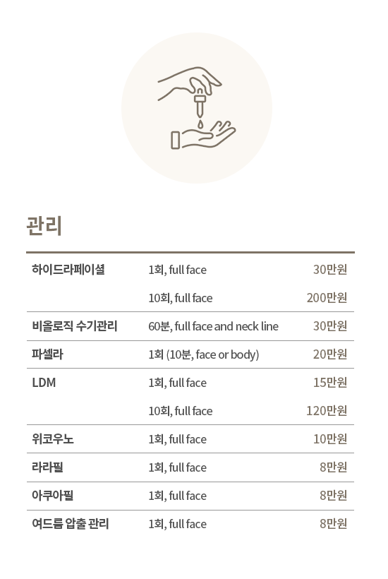 관리 가격표